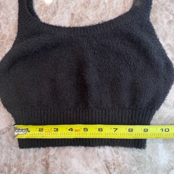 Reformation Black Fuzzy Knit Crop Top size XS - Picture 11 of 12